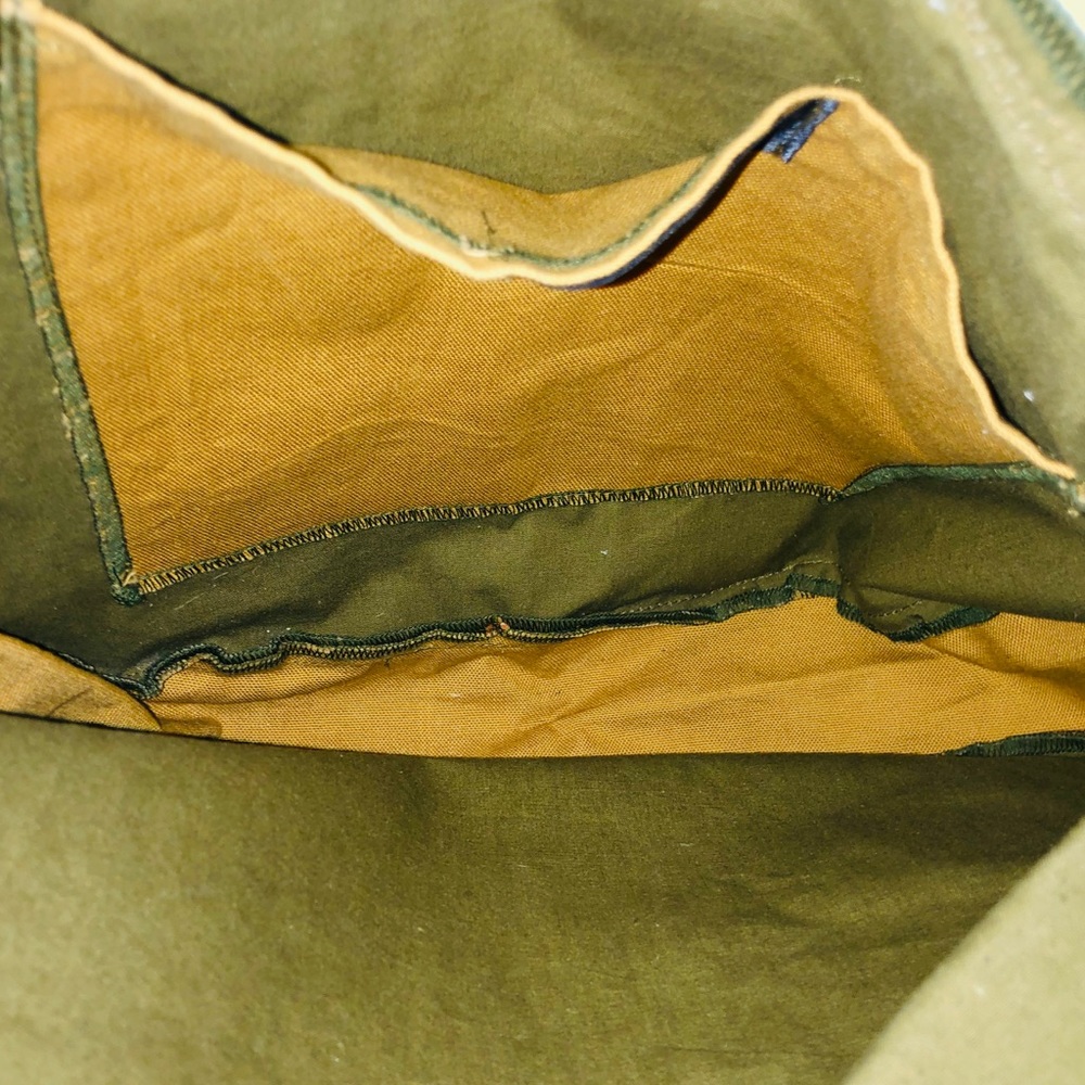 Side Body Bag Real Cow Hid Canvas Leather Strap - Picture 14 of 15